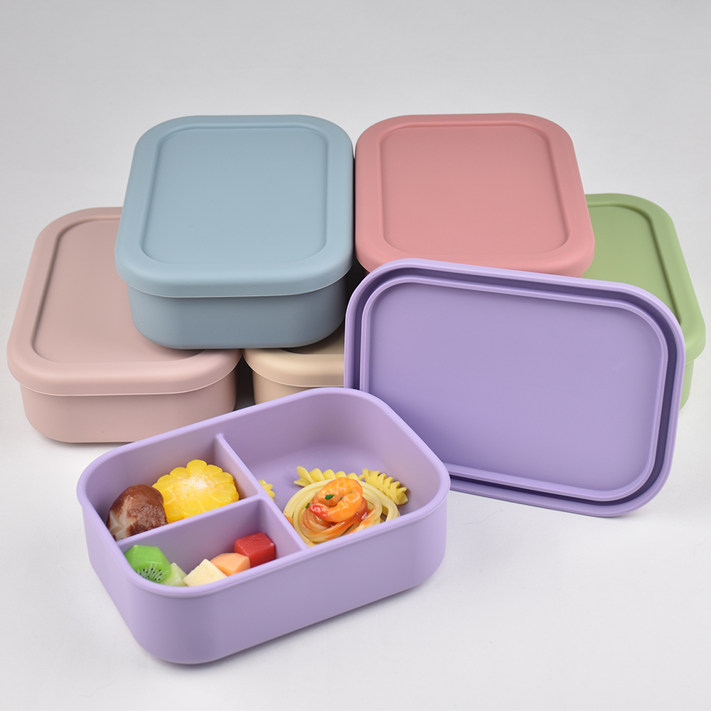Meal Prep Recipes - Пищевой силиконовый ланч-бокс Bento с 3