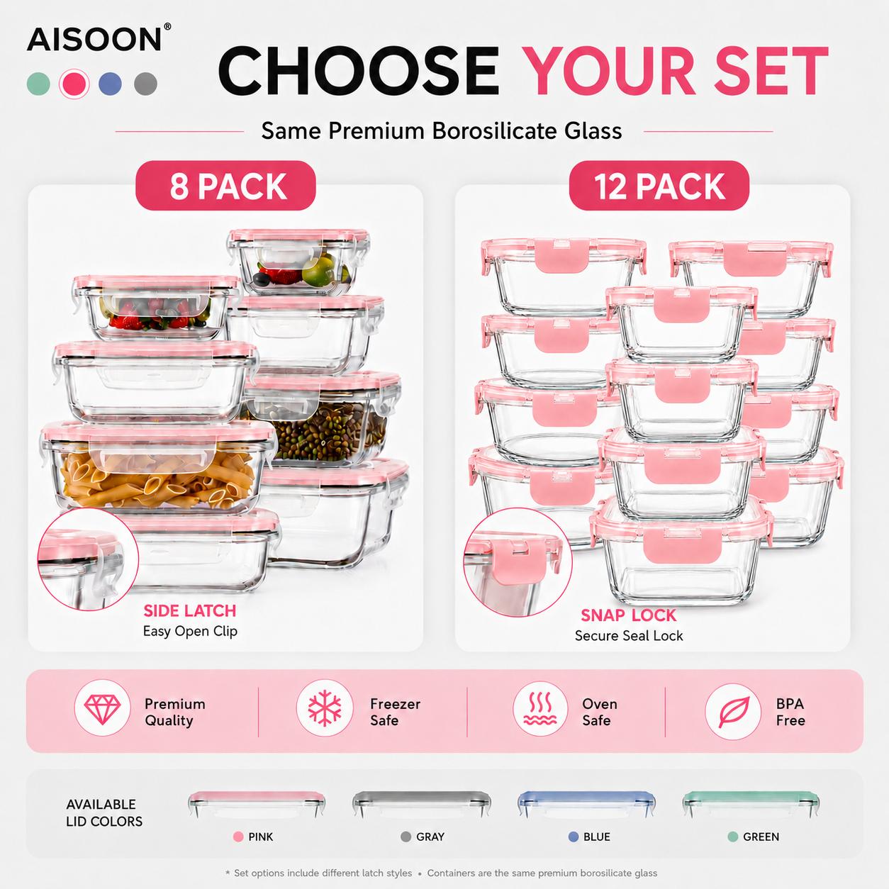 Набор из 8/12 штук штабелируем – обзор и цена Meal Prep Kit